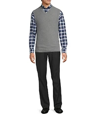 Roundtree & Yorke V-Neck Solid Textured Sweater Vest
