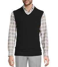 Roundtree & Yorke V-Neck Solid Textured Sweater Vest