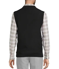 Roundtree & Yorke V-Neck Solid Textured Sweater Vest