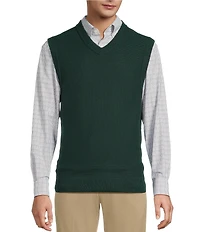 Roundtree & Yorke V-Neck Solid Textured Sweater Vest