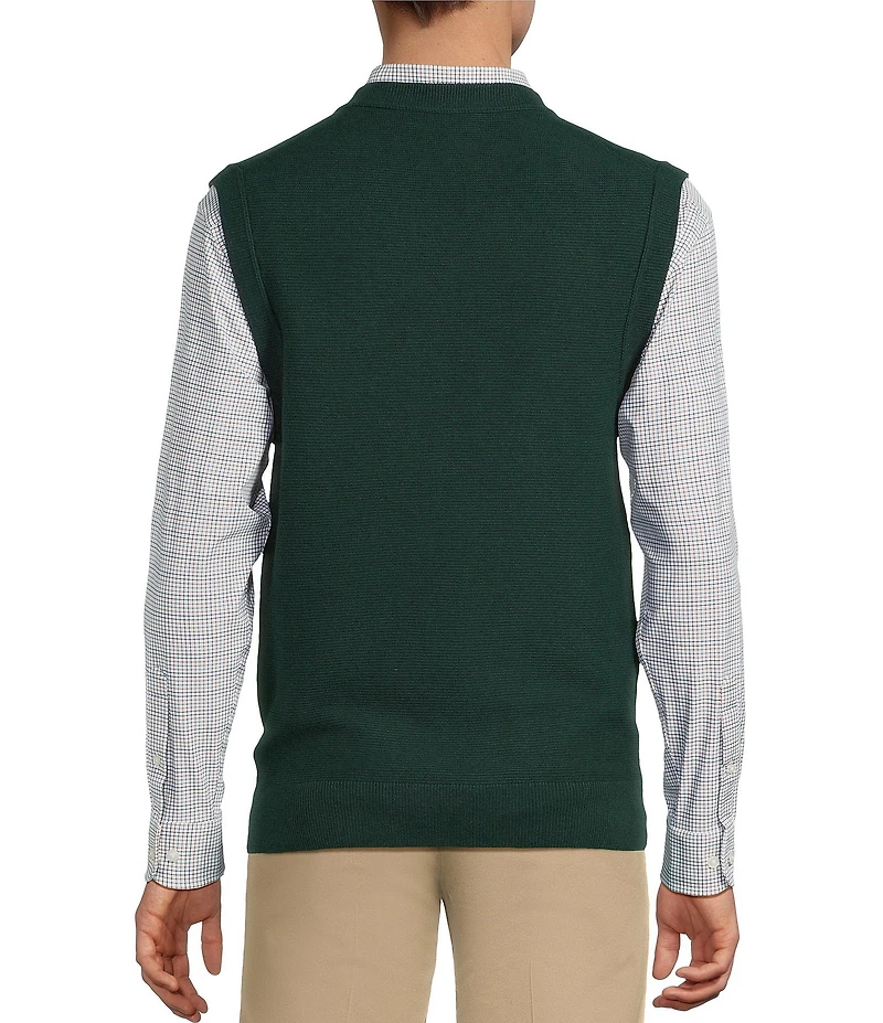 Roundtree & Yorke V-Neck Solid Textured Sweater Vest