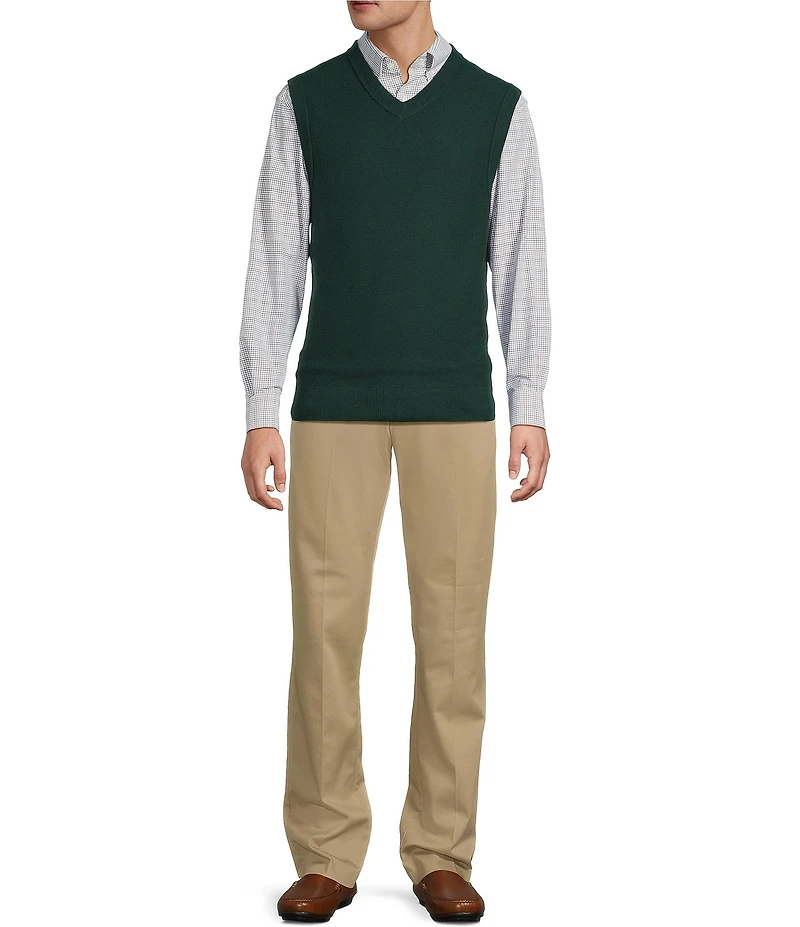 Roundtree & Yorke V-Neck Solid Textured Sweater Vest