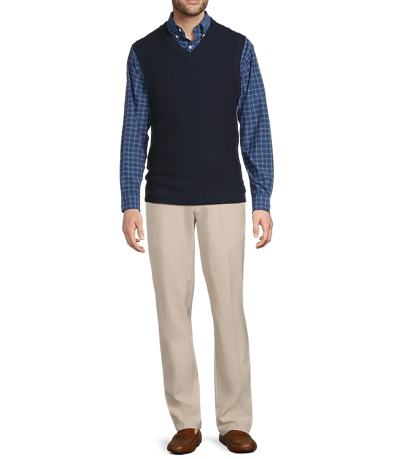 Roundtree & Yorke V-Neck Solid Textured Sweater Vest