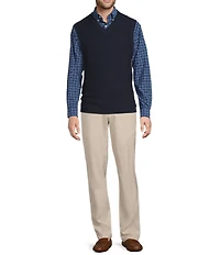 Roundtree & Yorke V-Neck Solid Textured Sweater Vest