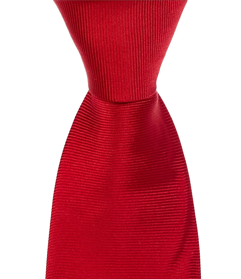 Roundtree & Yorke Wayes Micro Solid 3 1/8#double; Silk Tie