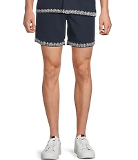 Rowm Big & Tall Drawstring Embroidered 7#double; Inseam Shorts