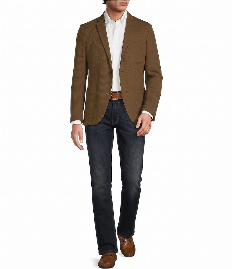 Rowm Big & Tall Jacquard Textured Knit Blazer