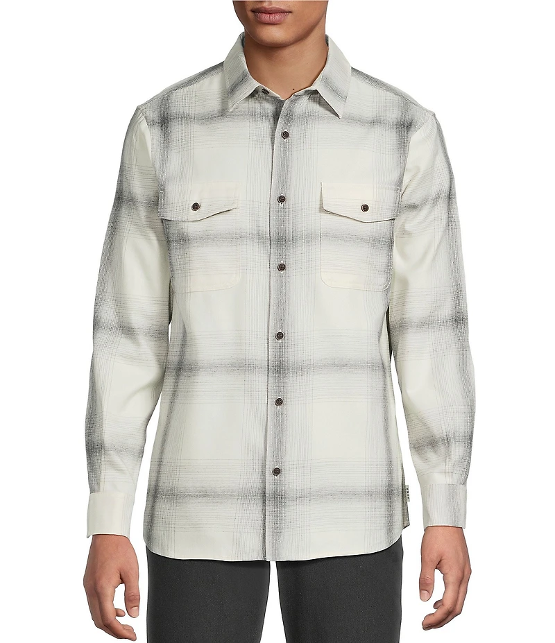Rowm Big & Tall Long Sleeve 2 Pocket Jasper Ombre Plaid Button-Down Sport Shirt