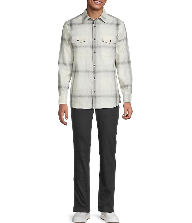 Rowm Big & Tall Long Sleeve 2 Pocket Jasper Ombre Plaid Button-Down Sport Shirt