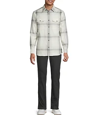 Rowm Big & Tall Long Sleeve 2 Pocket Jasper Ombre Plaid Button-Down Sport Shirt