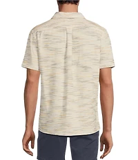 Rowm Big & Tall Outsider's Oasis Short Sleeve Space Dyed Textured Horizontal Striped Shirt