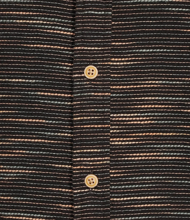 Rowm Big & Tall Outsider's Oasis Short Sleeve Space Dyed Textured Horizontal Striped Shirt