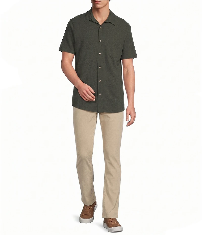 Rowm Big & Tall Performance Rec + Relax Short Sleeve Solid Textured Shirt