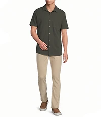 Rowm Big & Tall Performance Rec + Relax Short Sleeve Solid Textured Shirt