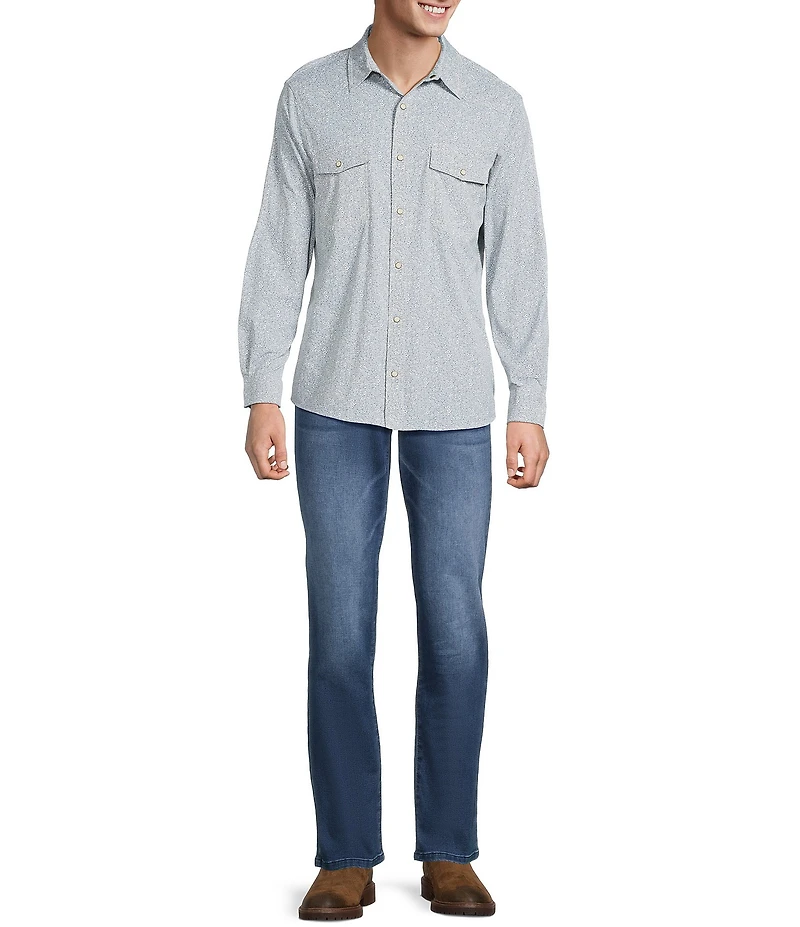 Rowm Big & Tall Rec + Relax Long Sleeve Western Mini Floral Shirt
