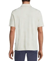 Rowm Big & Tall Rec & Relax Short Sleeve Floral Jacquard Polo Shirt