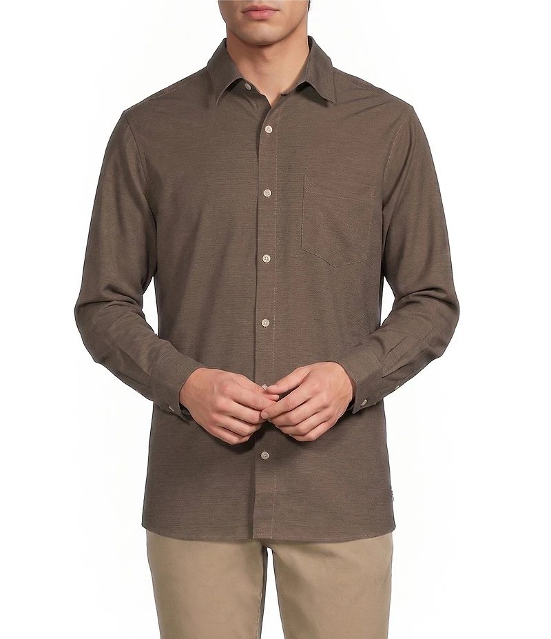 Rowm Big & Tall Rec + Relax Solid Textured Shirt