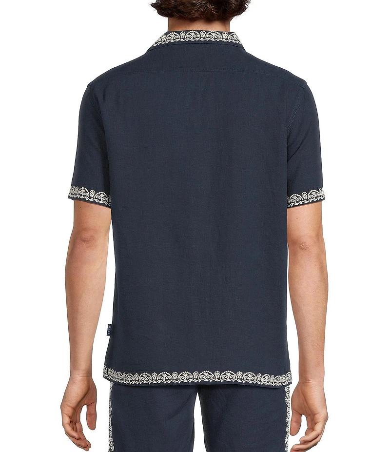 Rowm Big & Tall Short Sleeve Embroidered Camp Shirt