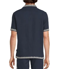 Rowm Big & Tall Short Sleeve Embroidered Camp Shirt