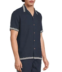 Rowm Big & Tall Short Sleeve Embroidered Camp Shirt