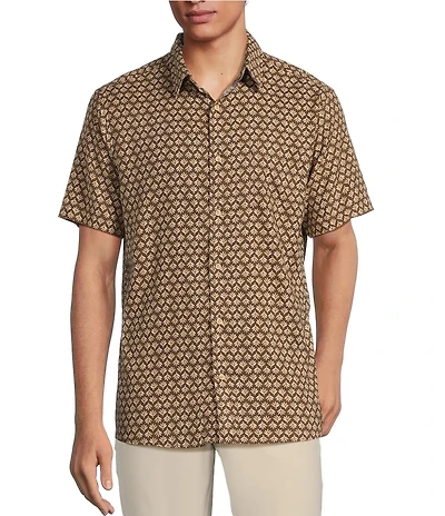 Rowm Big & Tall Short Sleeve Outsider Leaf Print Shirt