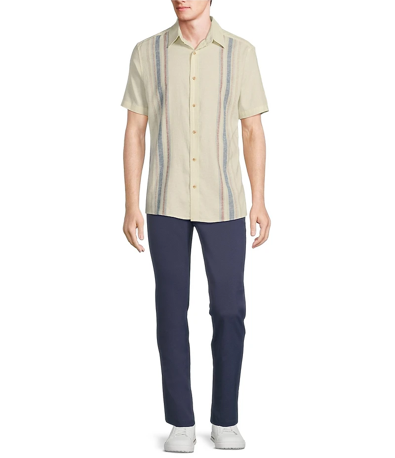 Rowm Big & Tall Short Sleeve Outsider Stripe Pattern Shirt