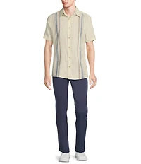 Rowm Big & Tall Short Sleeve Outsider Stripe Pattern Shirt