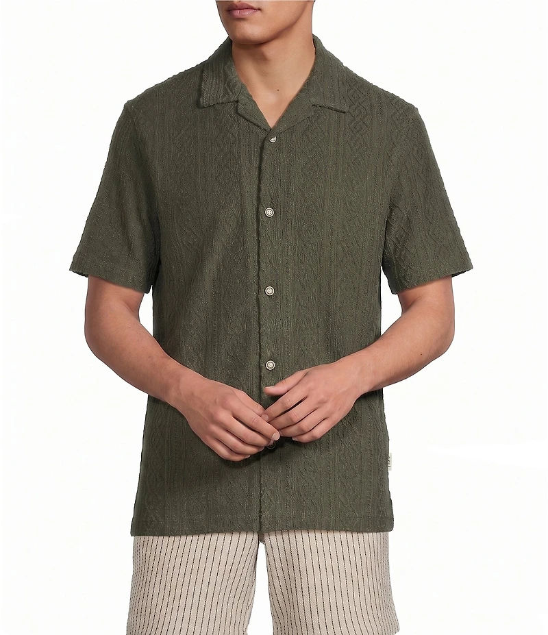 Rowm Big & Tall Short Sleeve Solid Terry Camp Shirt
