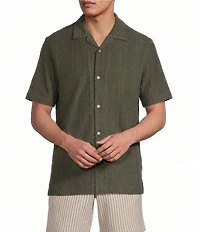 Rowm Big & Tall Short Sleeve Solid Terry Camp Shirt