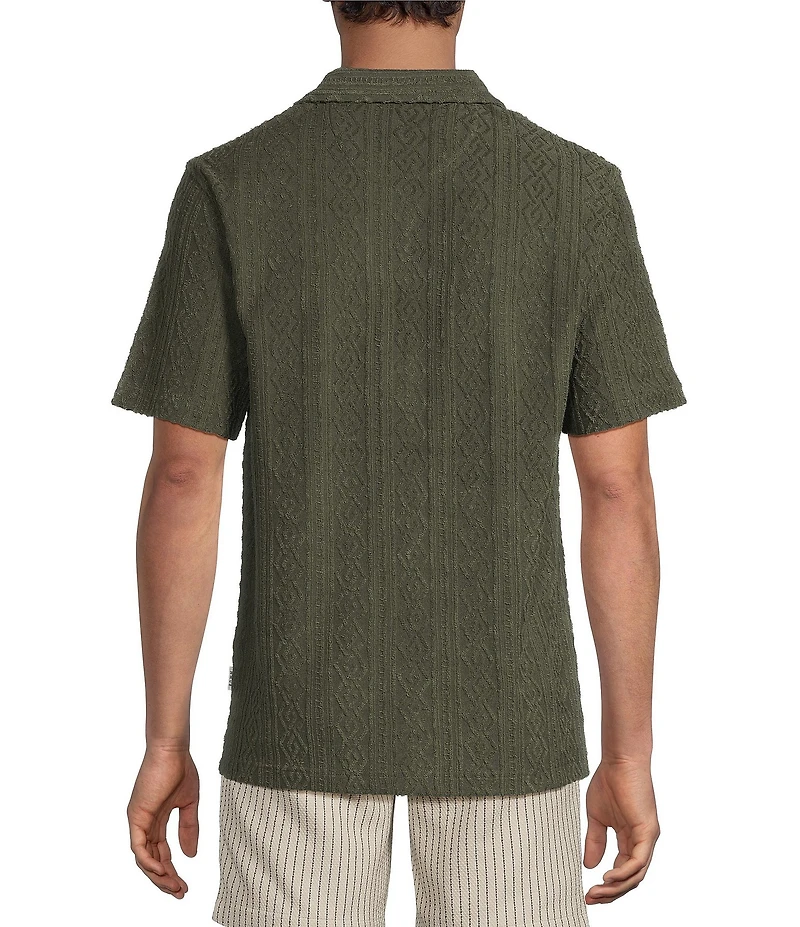 Rowm Big & Tall Short Sleeve Solid Terry Camp Shirt