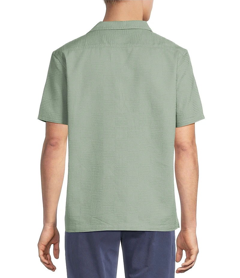 Rowm Big & Tall Short Sleeve Solid Textured Camp Shirt