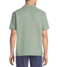 Rowm Big & Tall Short Sleeve Solid Textured Camp Shirt