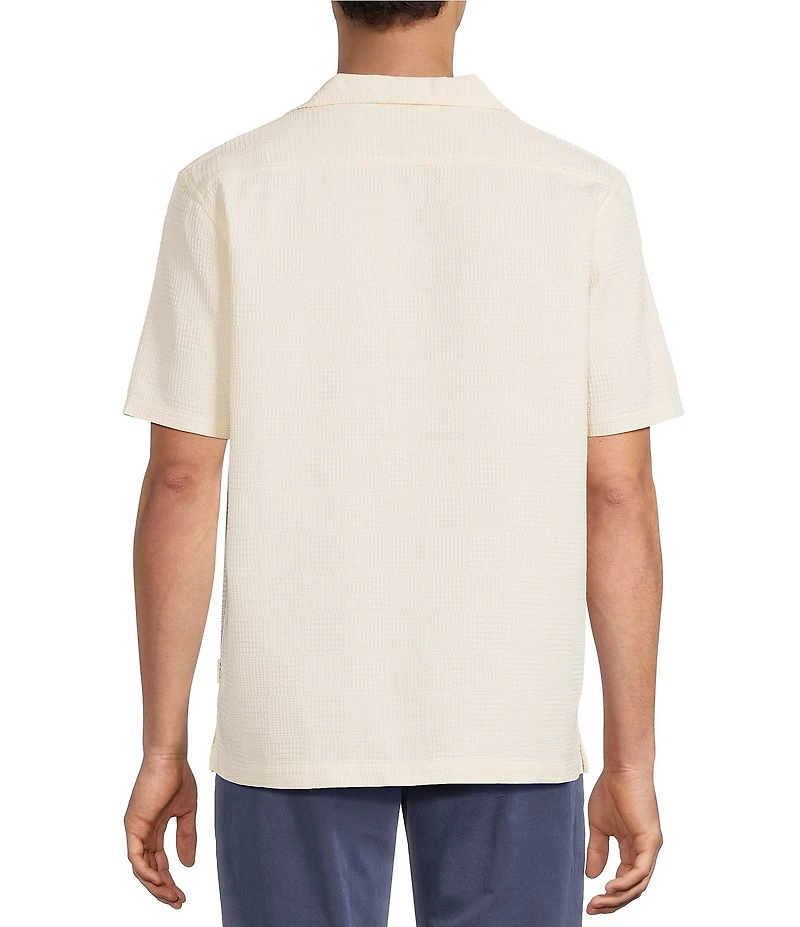Rowm Big & Tall Short Sleeve Solid Textured Camp Shirt