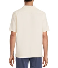 Rowm Big & Tall Short Sleeve Solid Textured Camp Shirt