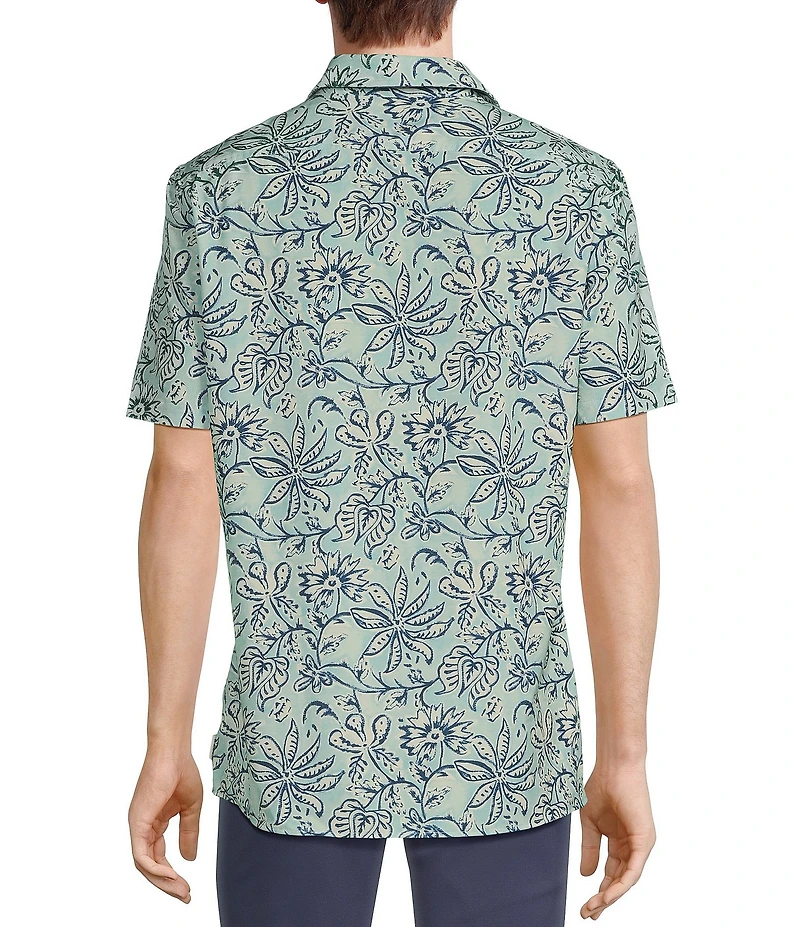 Rowm Big & Tall Tourister Rec & Relax Short Sleeve Floral Print Shirt