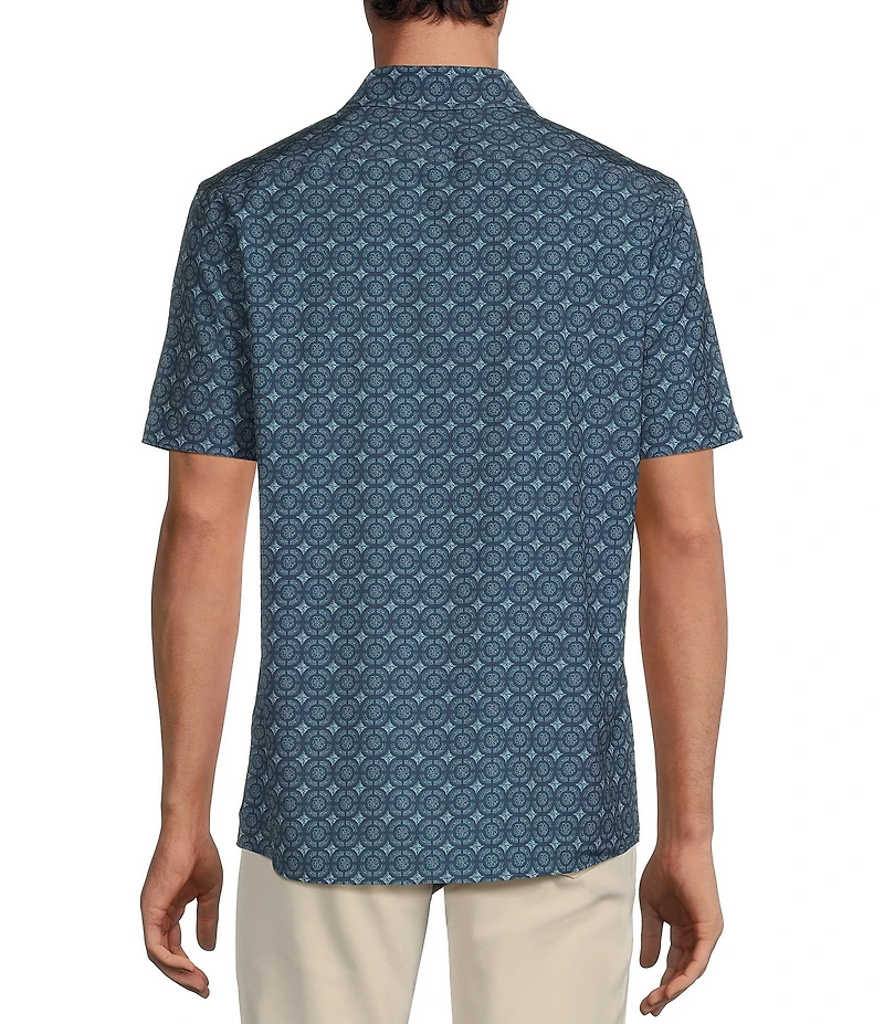 Rowm Big & Tall Tourister Rec & Relax Short Sleeve Medallion Print Shirt