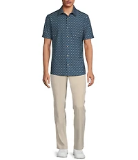 Rowm Big & Tall Tourister Rec & Relax Short Sleeve Medallion Print Shirt