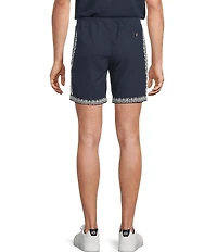 Rowm Drawstring Embroidered 7#double; Inseam Shorts