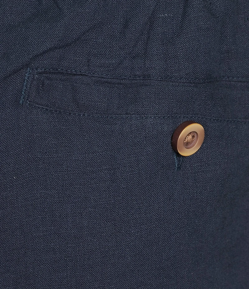 Rowm Drawstring Embroidered 7#double; Inseam Shorts