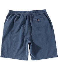 Rowm Drawstring Garment Dyed Solid Texture 7#double; Inseam Shorts