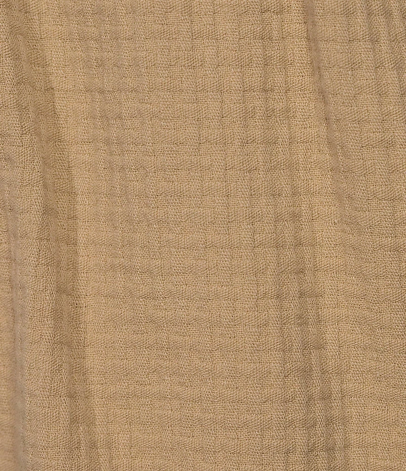 Rowm Drawstring Garment Dyed Solid Texture 7#double; Inseam Shorts