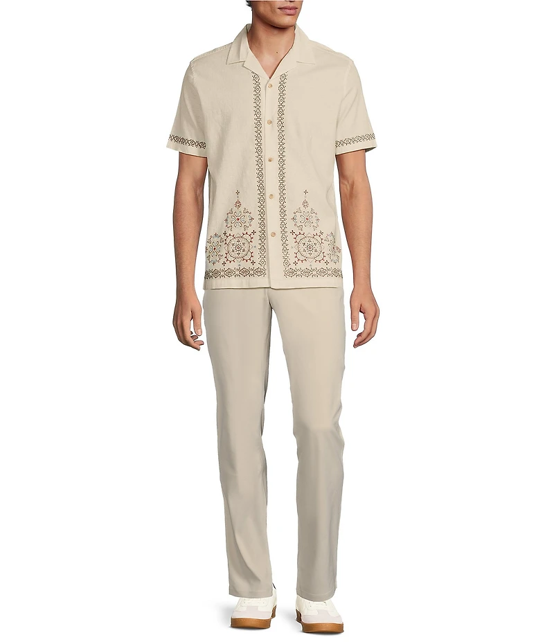 Rowm Embroidered Short Sleeve Woven Shirt