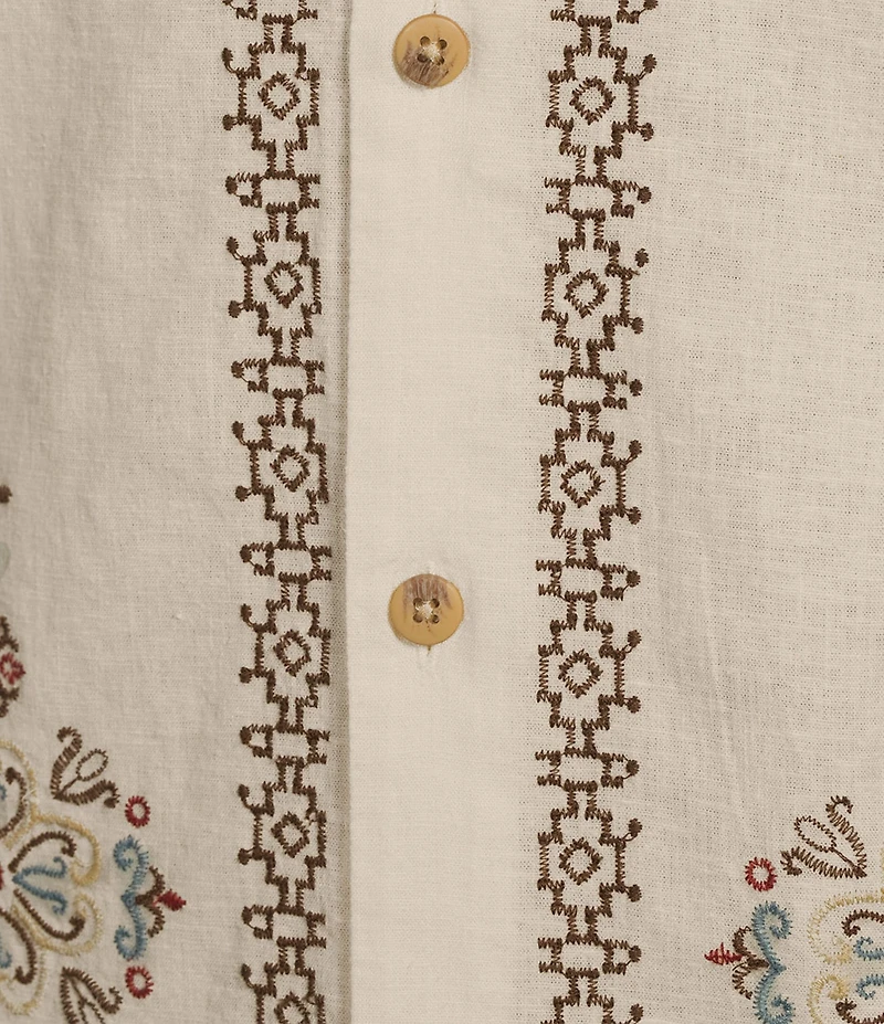Rowm Embroidered Short Sleeve Woven Shirt
