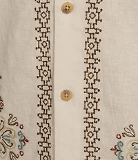 Rowm Embroidered Short Sleeve Woven Shirt