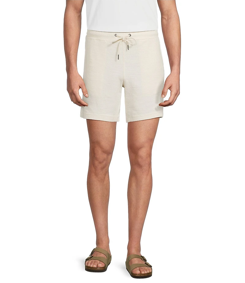 Rowm Flat Front Solid 7#double; Inseam Textured Shorts