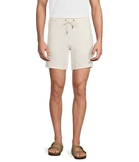 Rowm Flat Front Solid 7#double; Inseam Textured Shorts