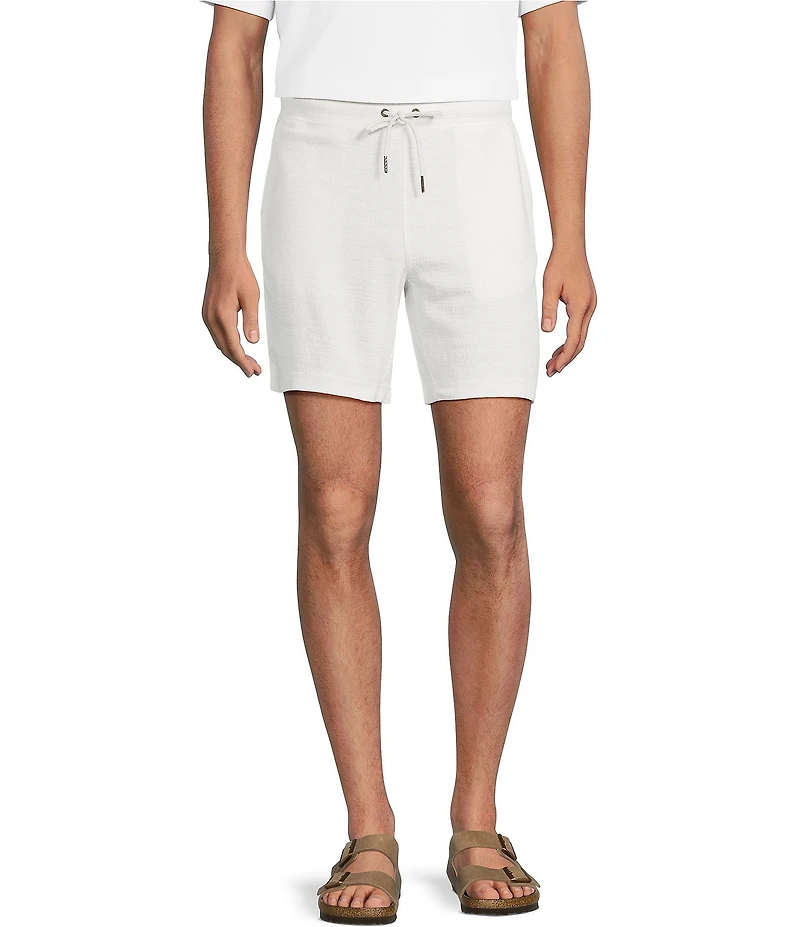 Rowm Flat Front Solid 7#double; Inseam Texture Shorts