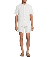 Rowm Flat Front Solid 7#double; Inseam Texture Shorts