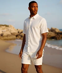 Rowm Flat Front Solid 7#double; Inseam Texture Shorts