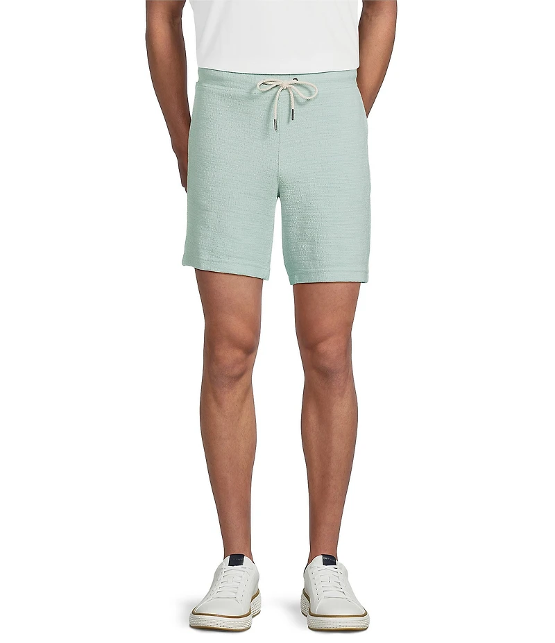 Rowm Flat Front Solid 7#double; Inseam Textured Shorts